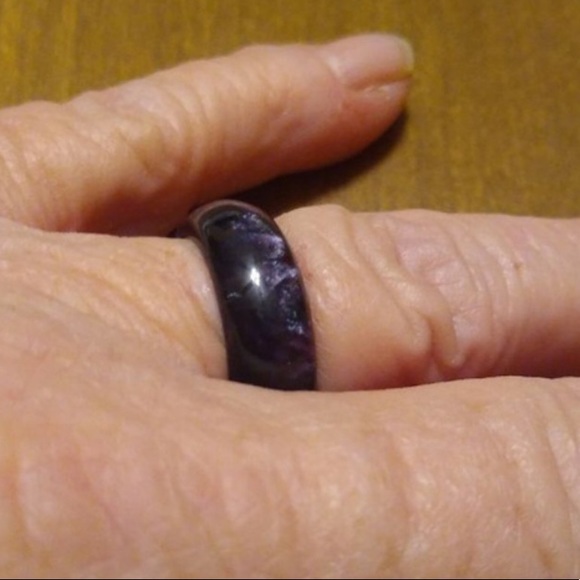 💜3/$30 Unisex Size 10 Blue Fire Black Ring - Picture 7 of 10